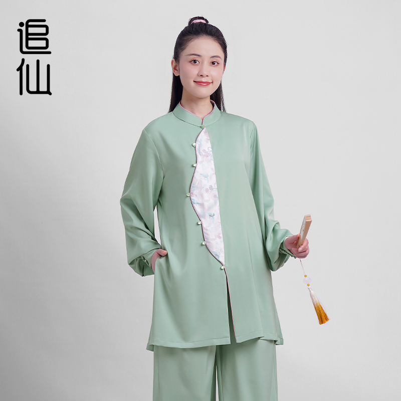追仙新款春夏秋国风演出练功气功比赛垂顺舒适柔软减龄太极服