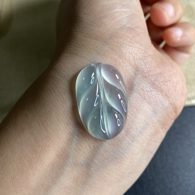 天然缅甸翡翠A货叶子尺寸25.9-17.1-4.3