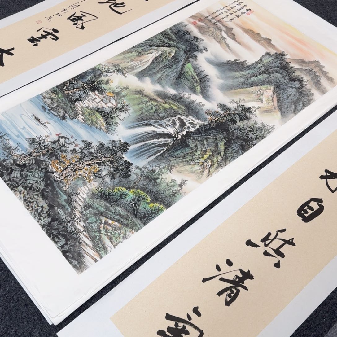 国画纯手绘山水花鸟作品