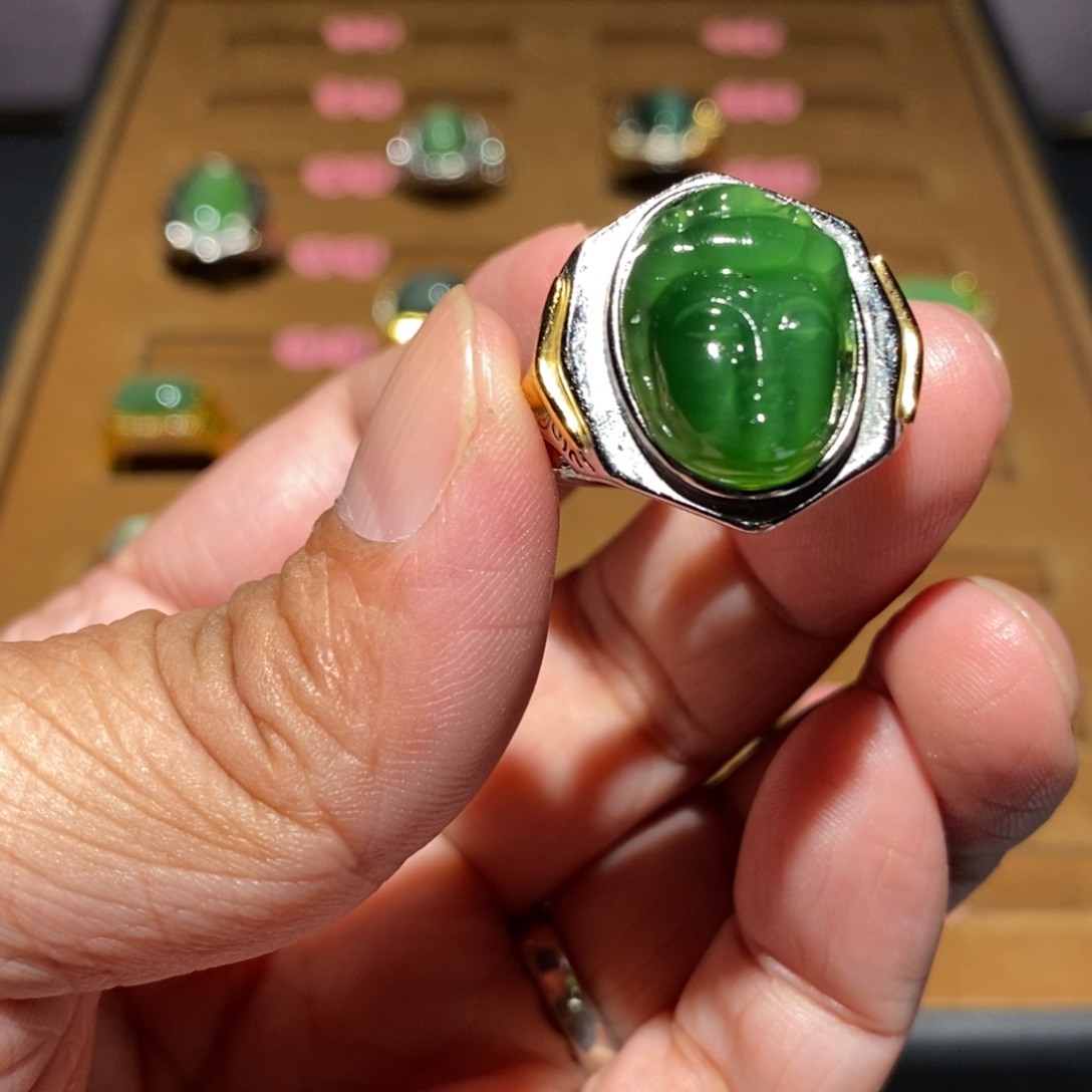 *****和田玉（碧玉）未镶嵌戒指