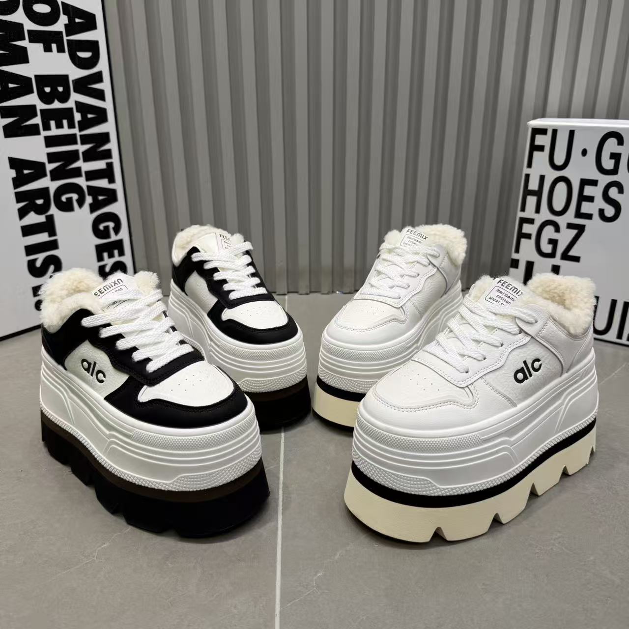 加绒小白鞋女2025新款冬季女鞋内增高厚底小个子保暖运动雪地棉鞋