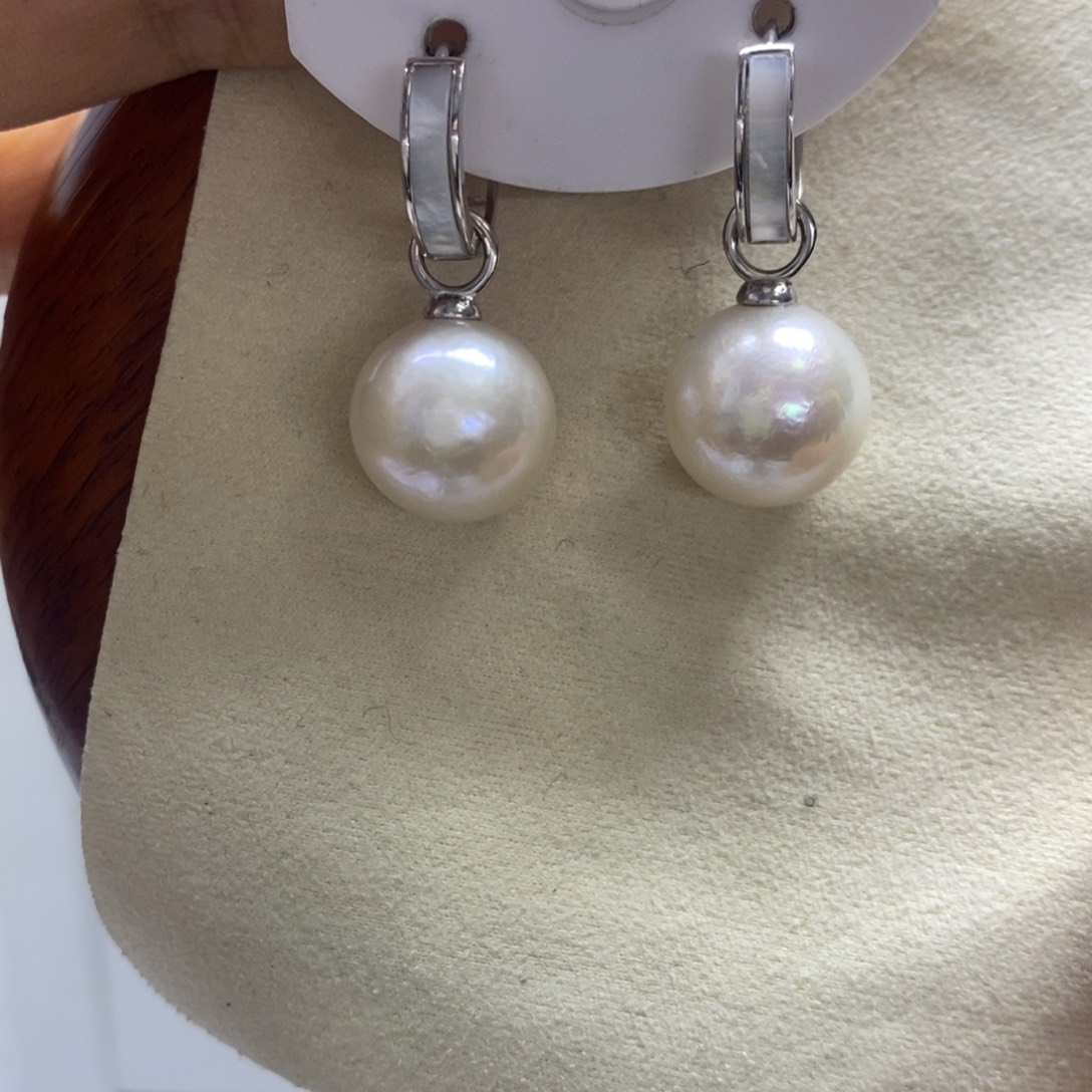 淡水珍珠耳饰银S925镶嵌