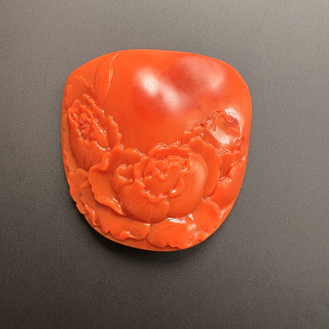 天然原矿南红玛瑙花开富贵牡丹花