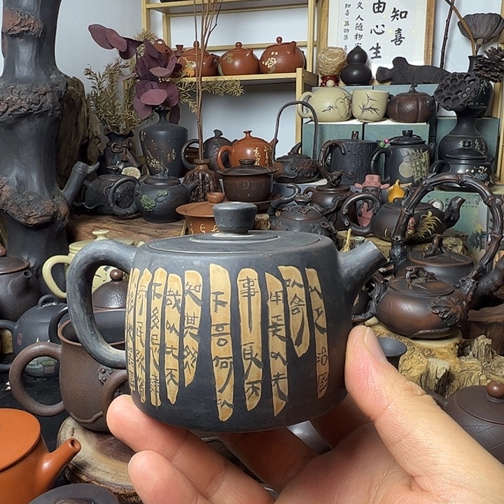 宇***蛙建水紫陶手磨壶特价