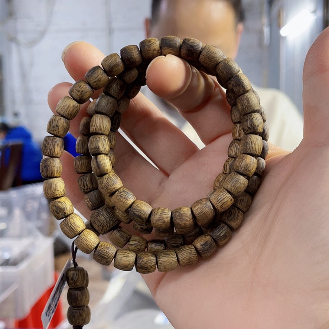 沉香手串棋楠香尖鼓珠长串0.7/20克多样性发一