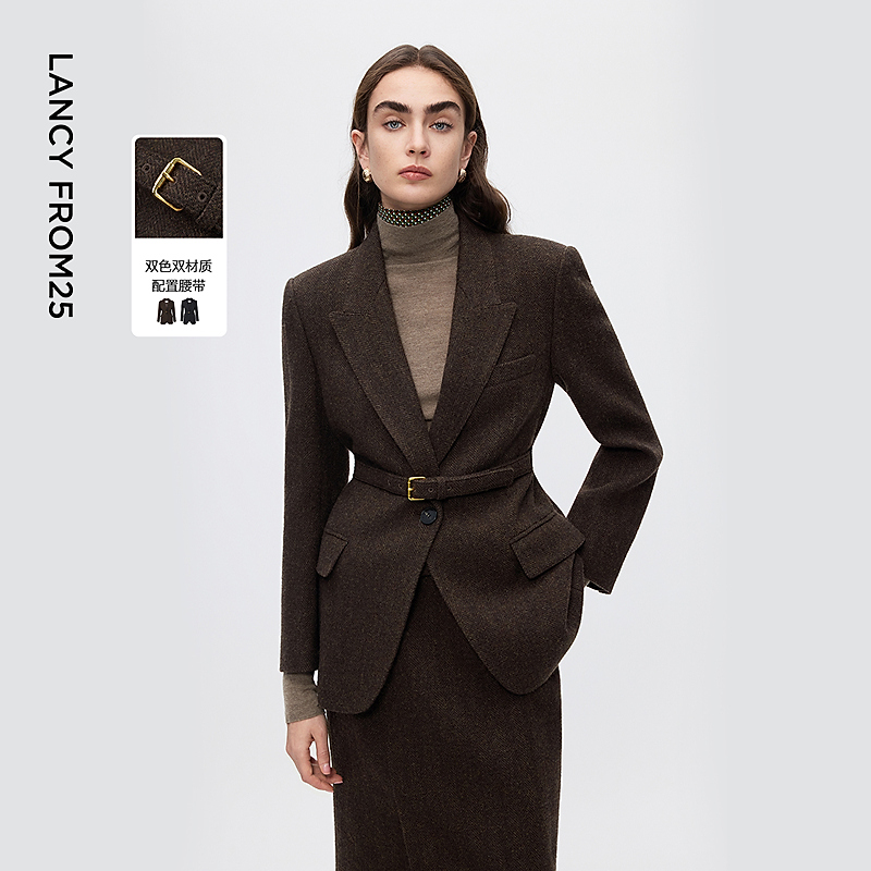 【高智系列】朗姿气质老钱风高端西装高级感职业西服2025年冬季新款