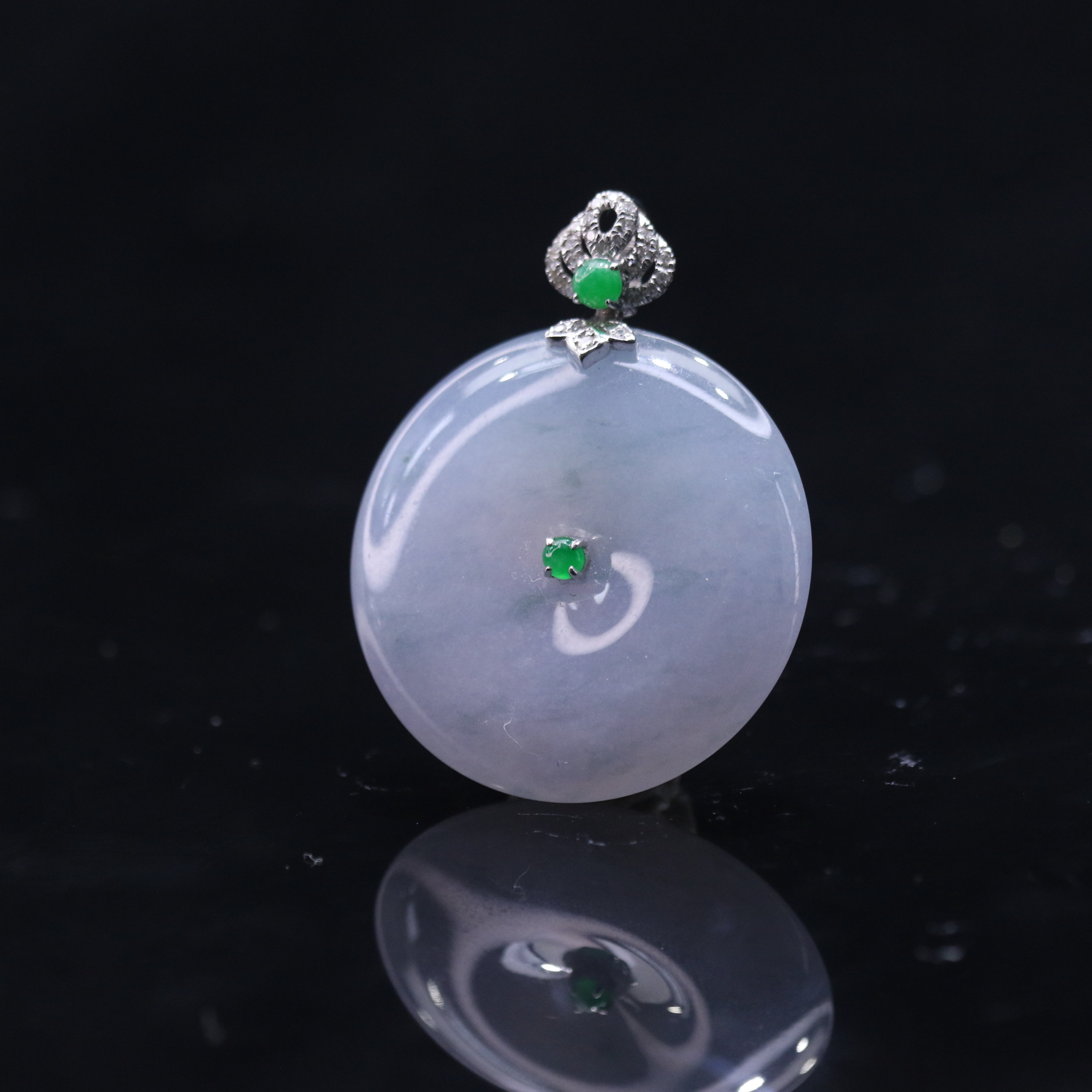 18天然缅甸翡翠A货18k紫平安扣/300037/北京中保拍卖