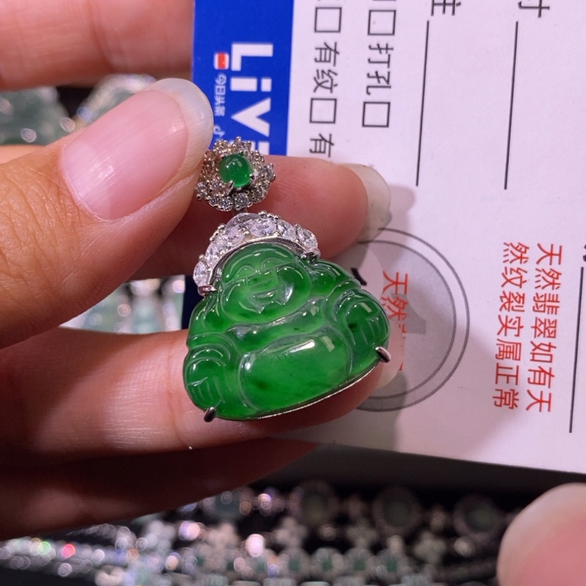 【闪购商品】翡翠银S925镶嵌颈饰天然