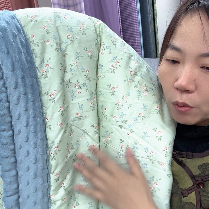 棉棉小绿花双人豆豆被