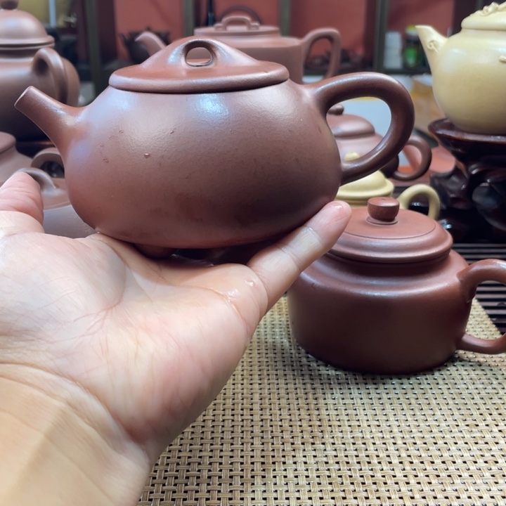 茶壶紫砂紫泥微瑕石瓢