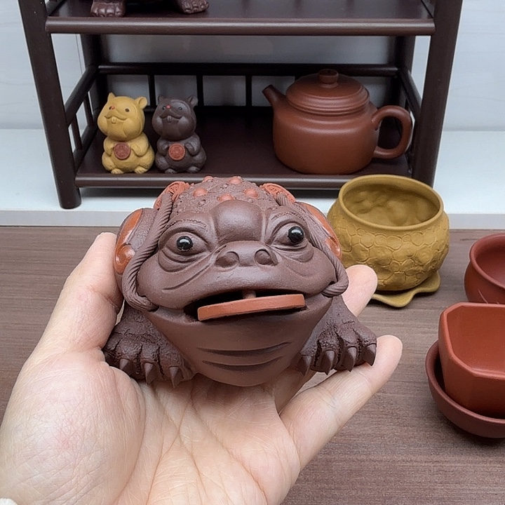 茶案紫泥金蟾茶宠