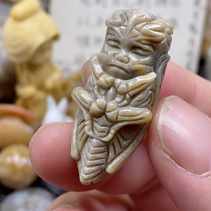 颈饰未镶嵌硅化珊瑚（珊瑚玉）