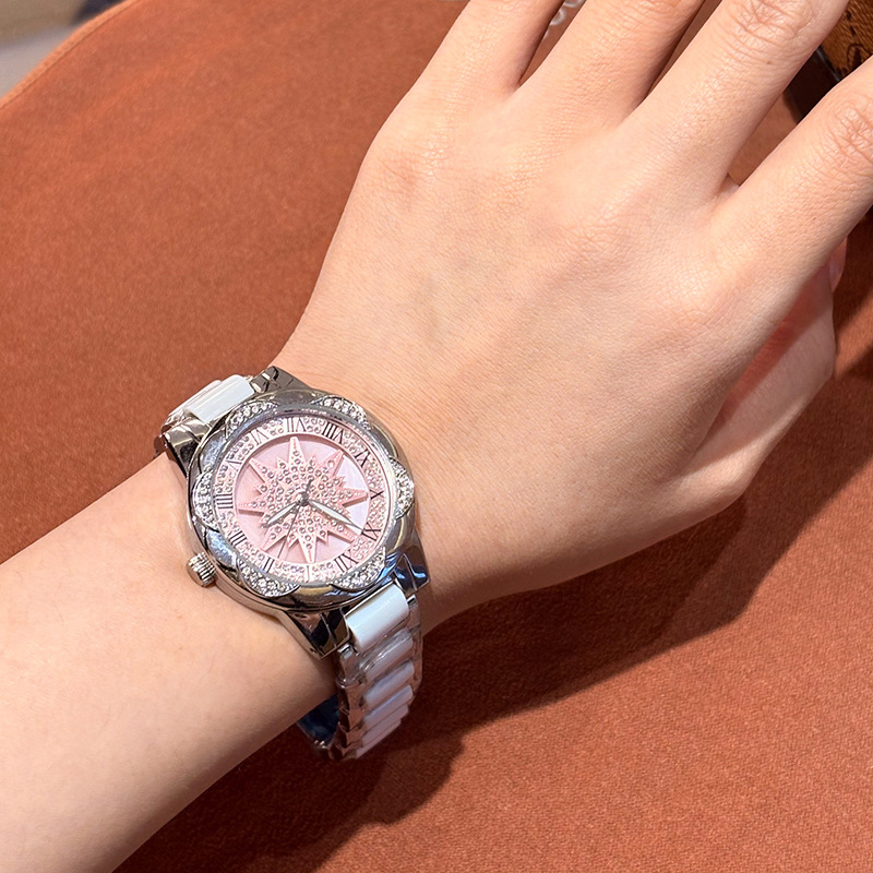 【Candy Kathy】【旋转雪花】满天星系列旋转粉盘设计感女士腕表20