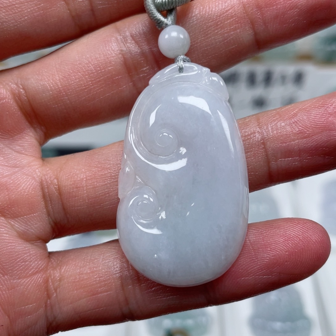 翡翠颈饰未镶嵌天然翡翠A货如意F3号