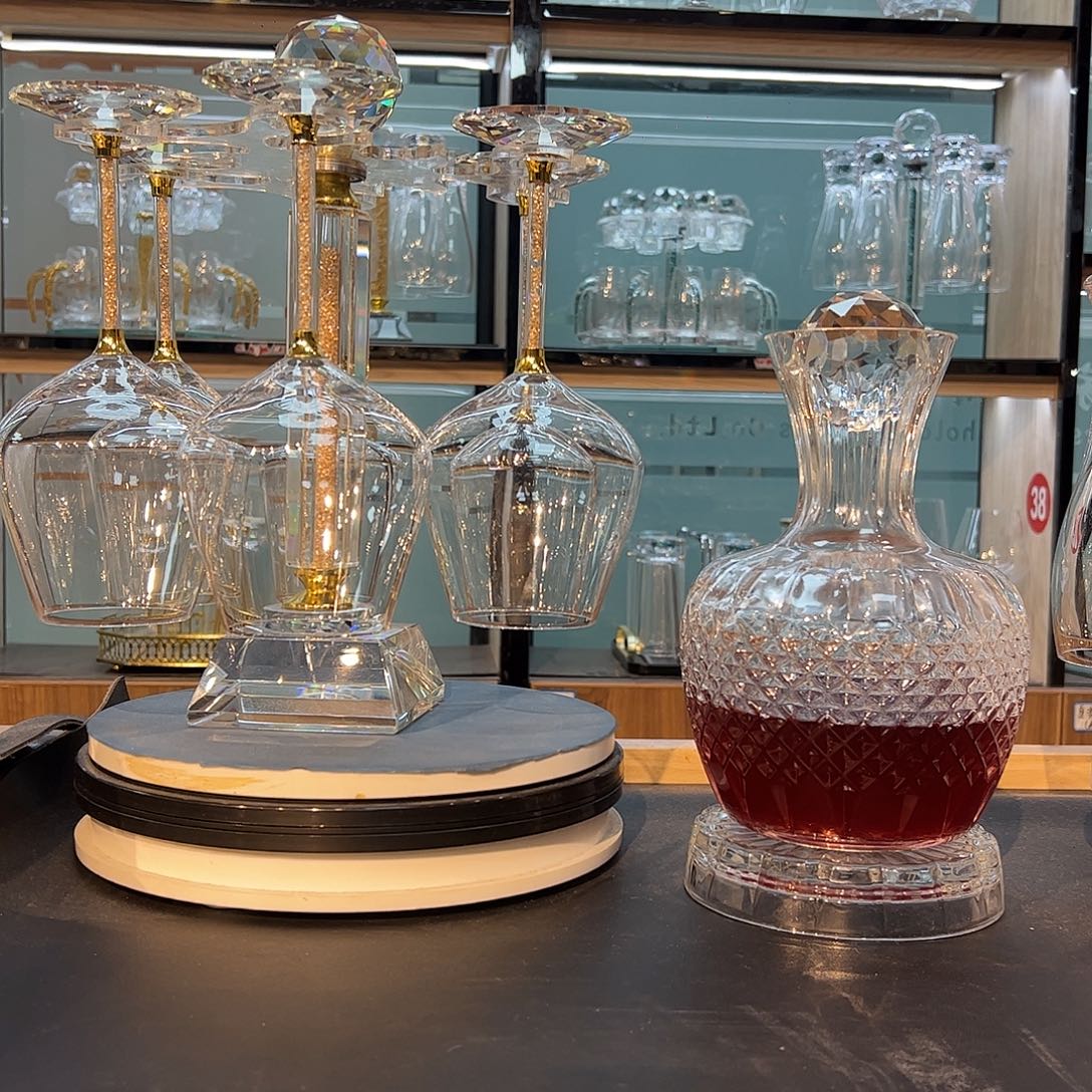 水晶玻璃手柄款红酒杯12个