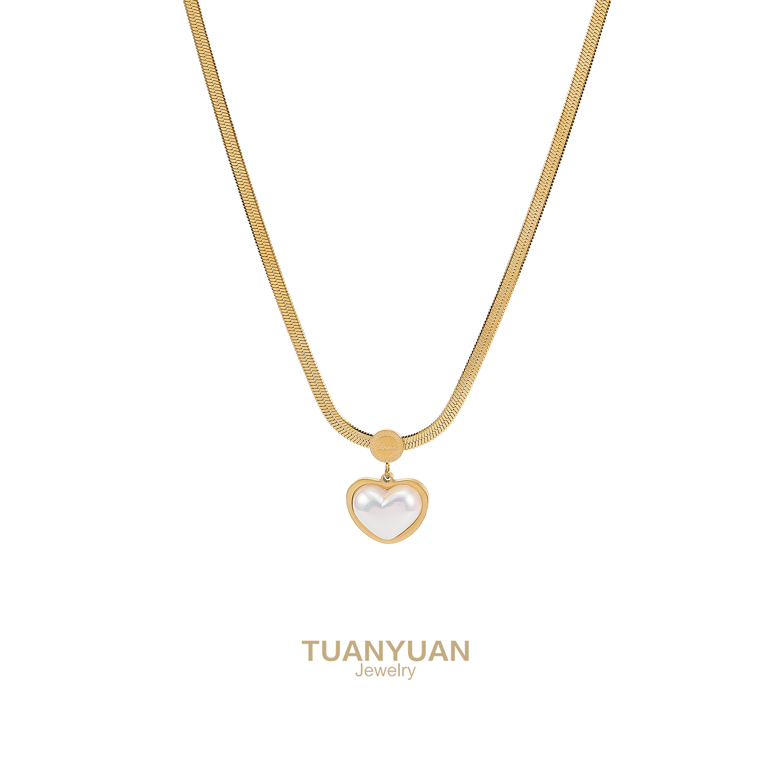 不锈钢项链 团圆  【爱心蛇骨链】女少女风复古ins轻奢颈链锁骨链