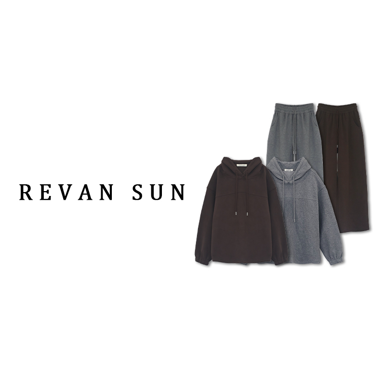 ［REVAN SUN］-大骨架穿搭 清溪 连帽卫衣套装2510817