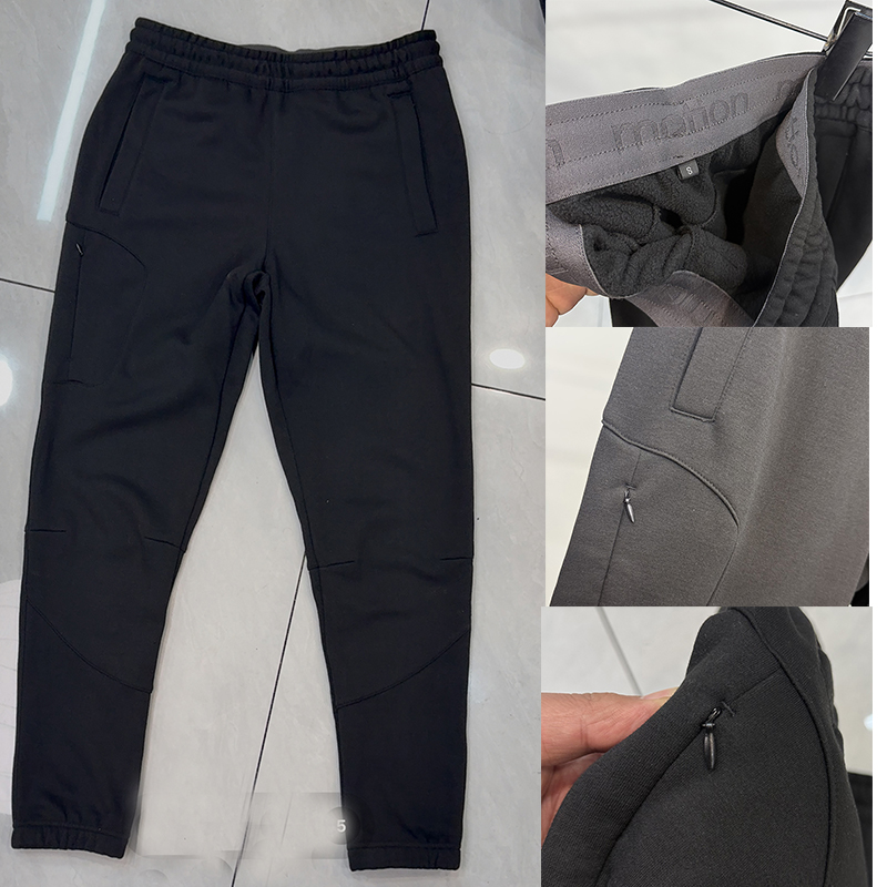 美单秋冬男士中腰复合加绒系带运动长裤加绒保暖运动休闲卫裤