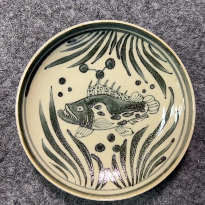 摆件陶陶瓷碟子摆件直径13厘米