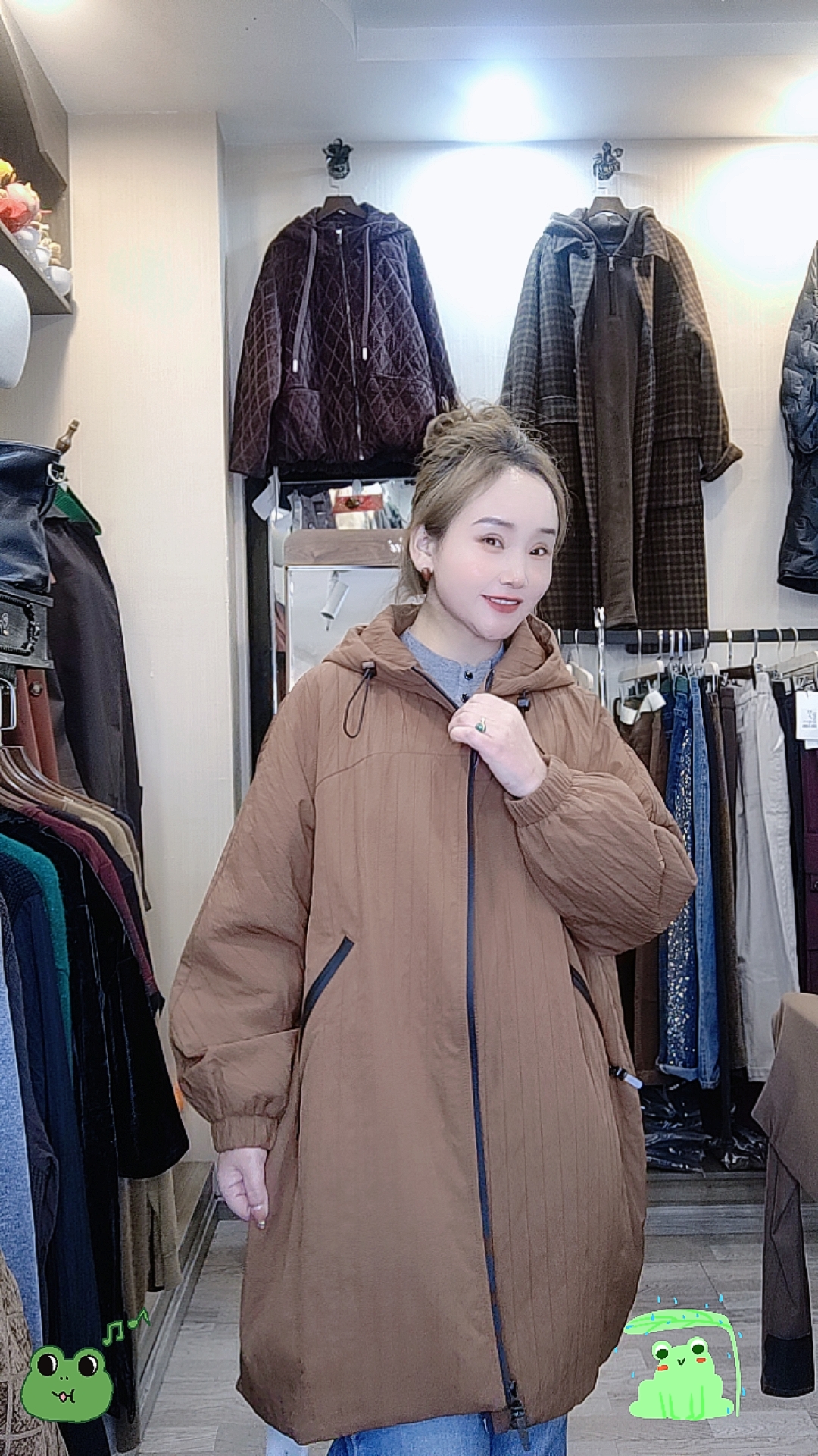 中年人的 新款春装中长款式里面加棉的，百搭款