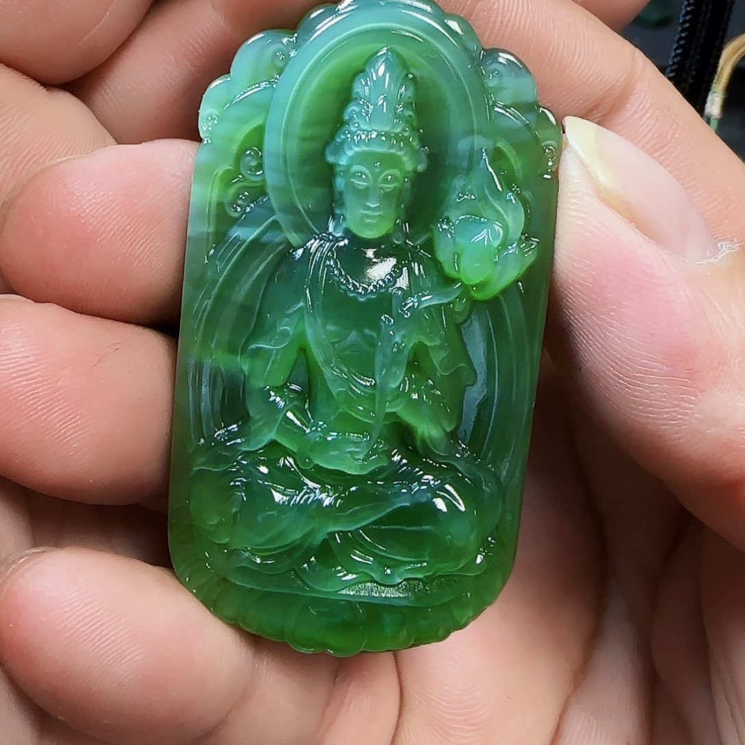 后***人和田玉（碧玉）未镶嵌挂件