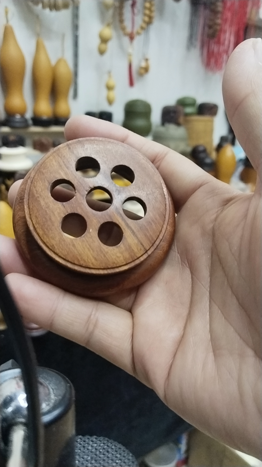 鸣虫蝈蝈子口尺寸5.4cm-6.6cm专用花梨木七孔口盖