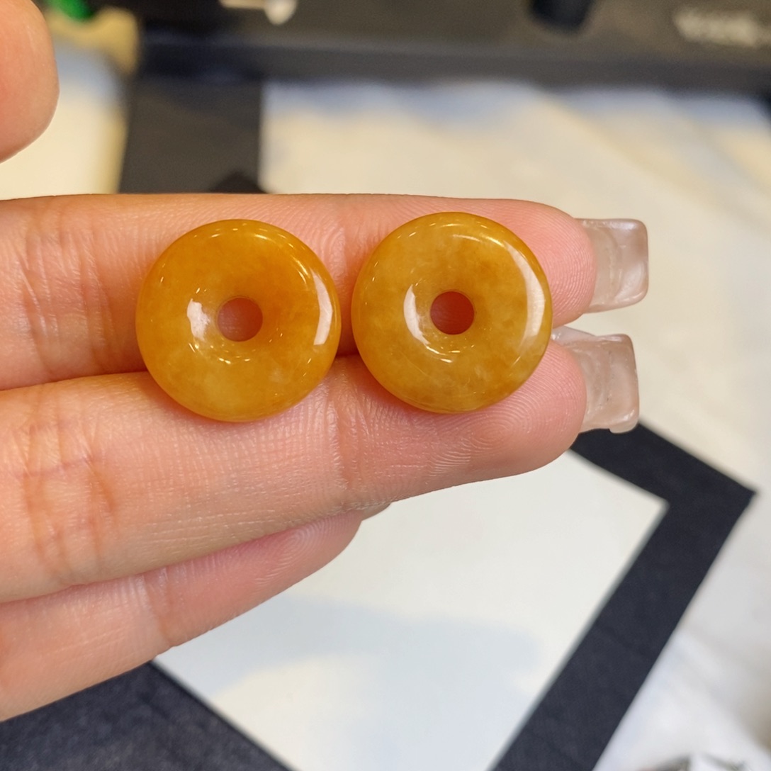 翡翠耳饰未镶嵌裸石甜甜圈