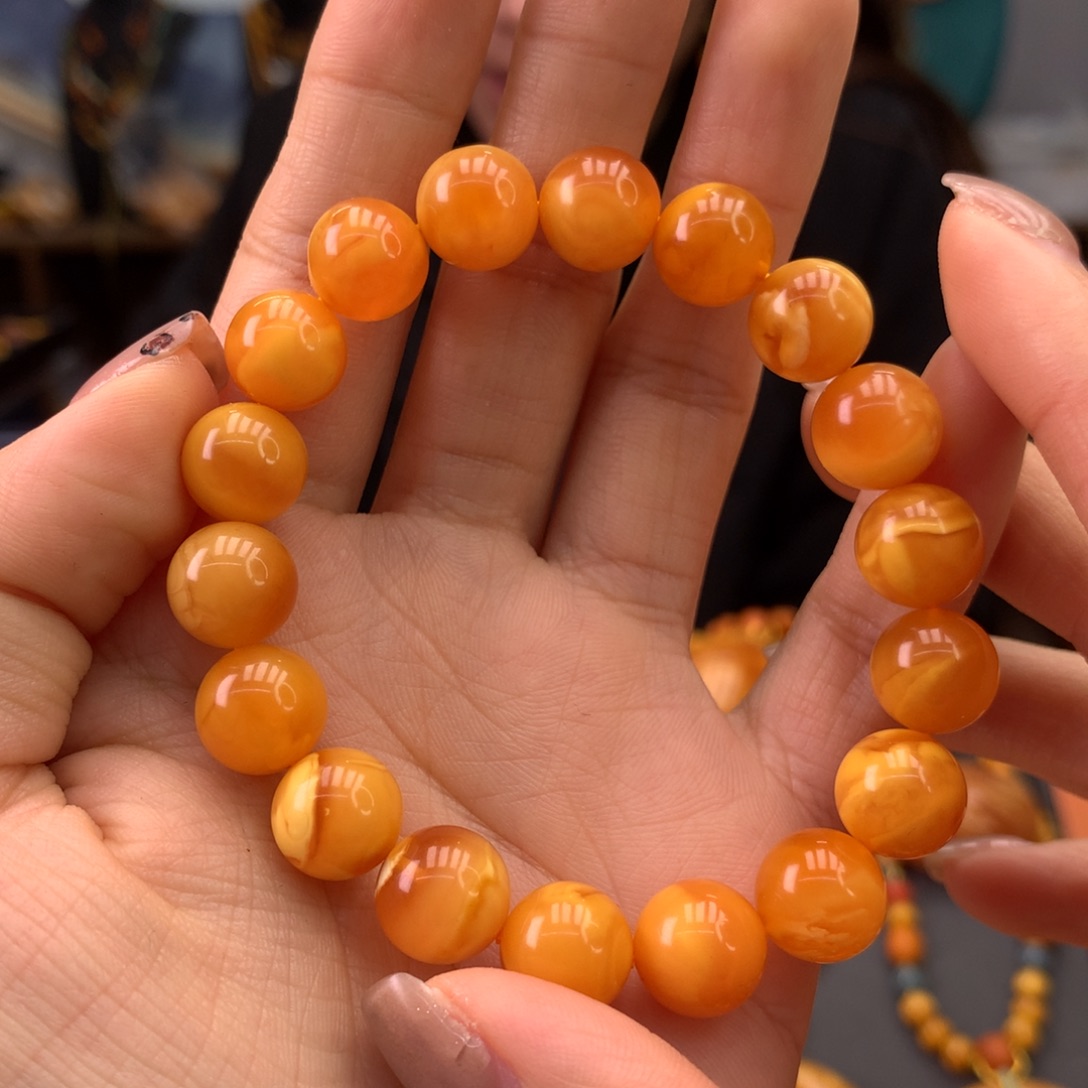 蜜蜡手串未镶嵌天然
