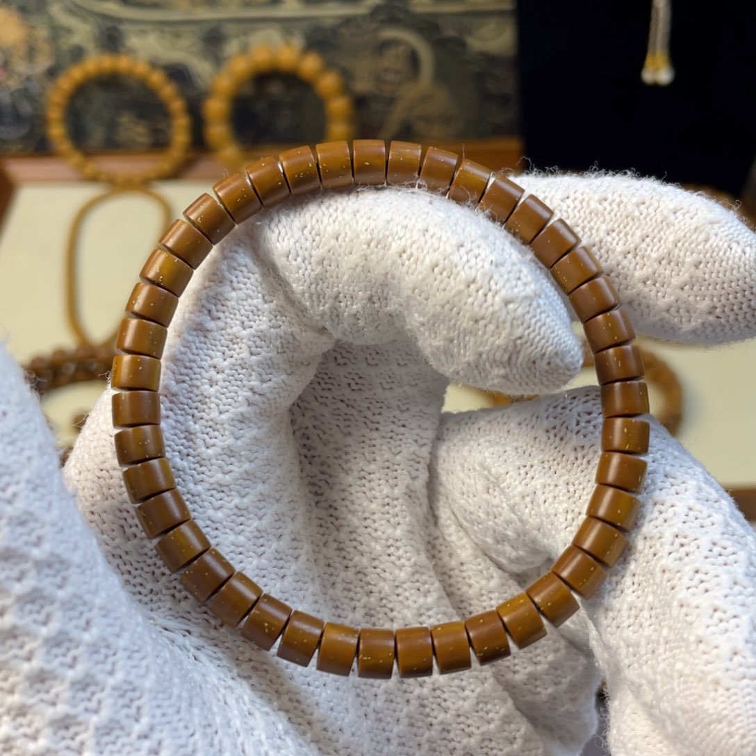 紫金鼠手串药片单曲微棕点无棕线6x4.5