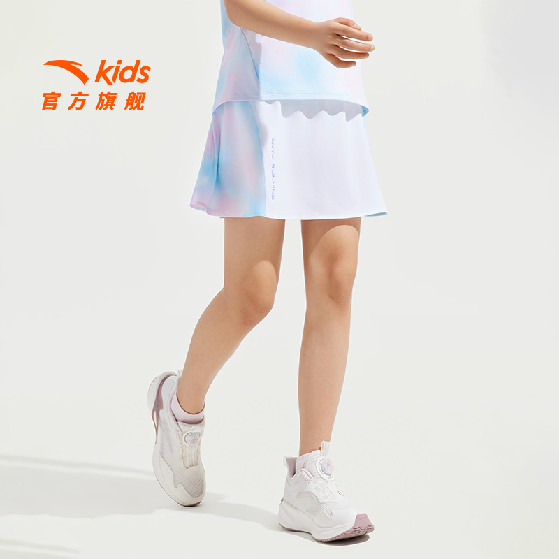 安踏儿童女大童短裙2025夏季新款透气舒适时尚青少年运动半身短裙