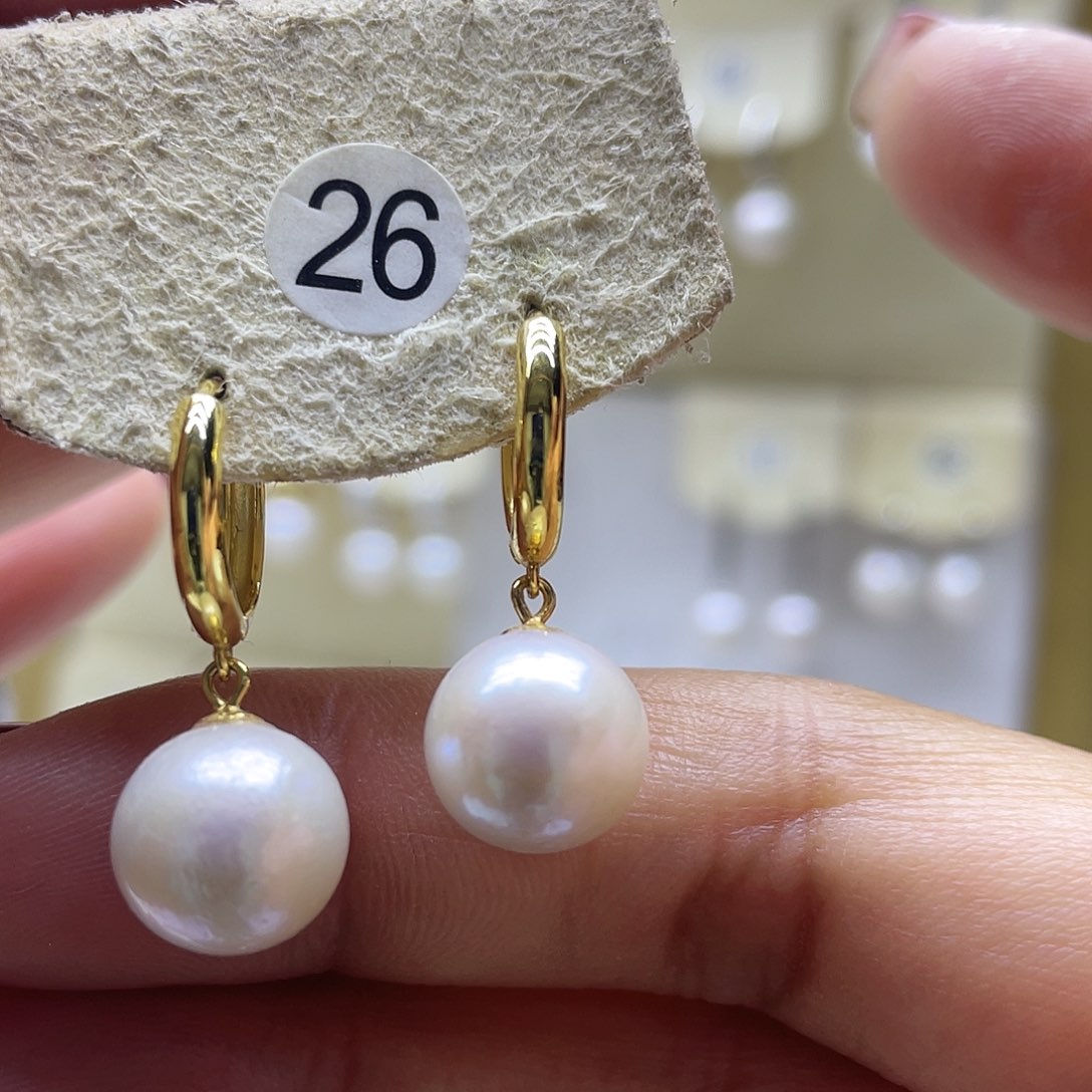 淡水珍珠耳饰银S925镶嵌