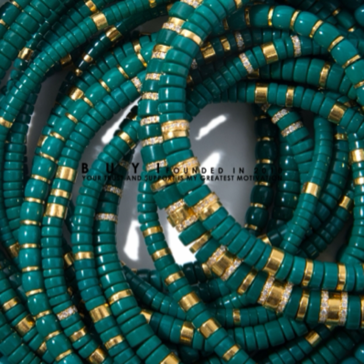 【不一家】湖北高瓷天然松石4.7mm-5.3mm隔片手串