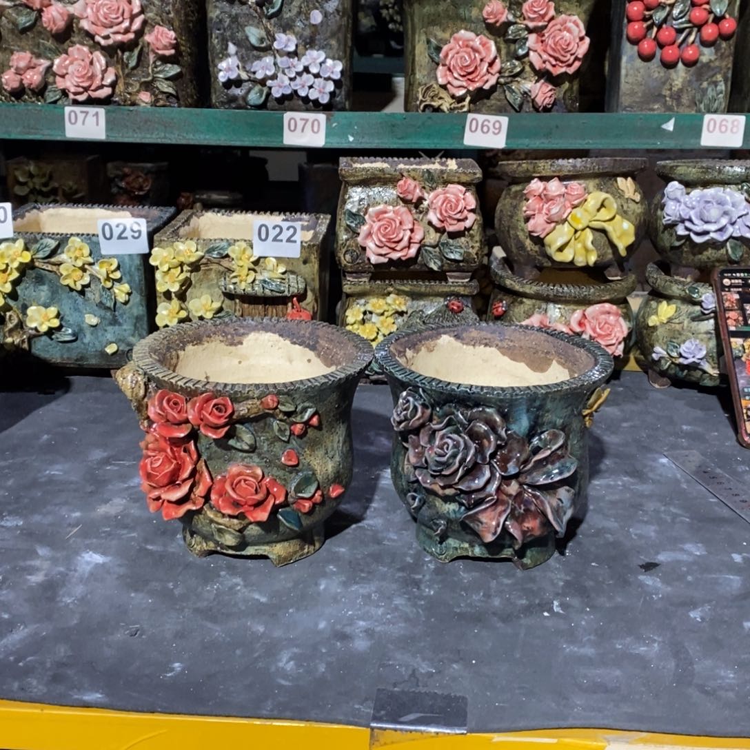 红陶青藤花器多肉花盆