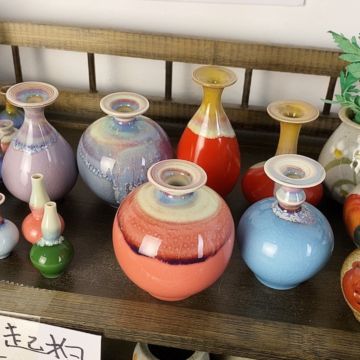 摆件团****渣景德镇高温陶瓷小花瓶