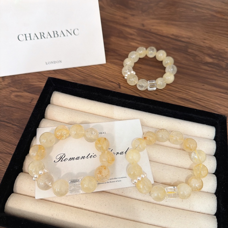 X2179黄胶花白水方糖手链高端轻奢手串多样性发一