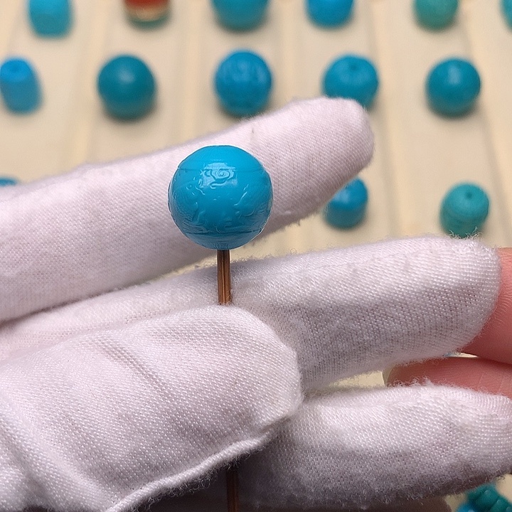 绿松石未镶嵌绿松石鱼珠12.7