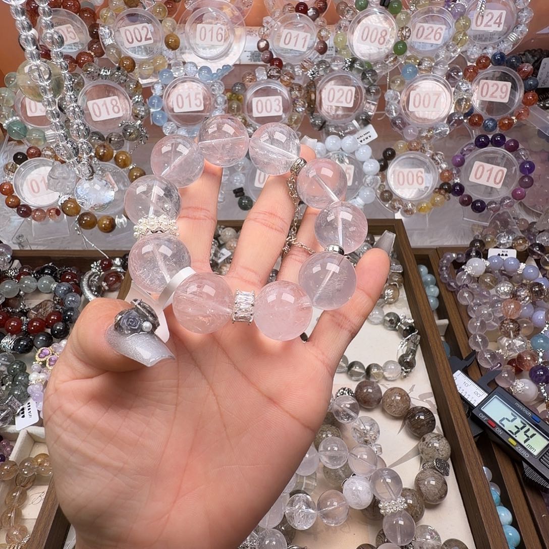 烟晶银S925镶嵌手链