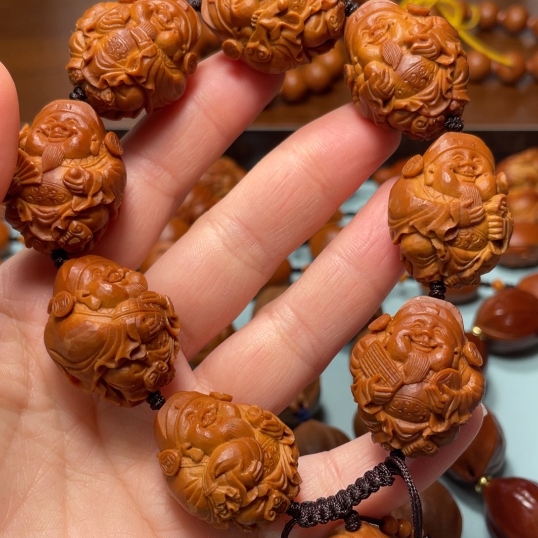 橄榄核手串/手链2.4老油核纯刀铲财神