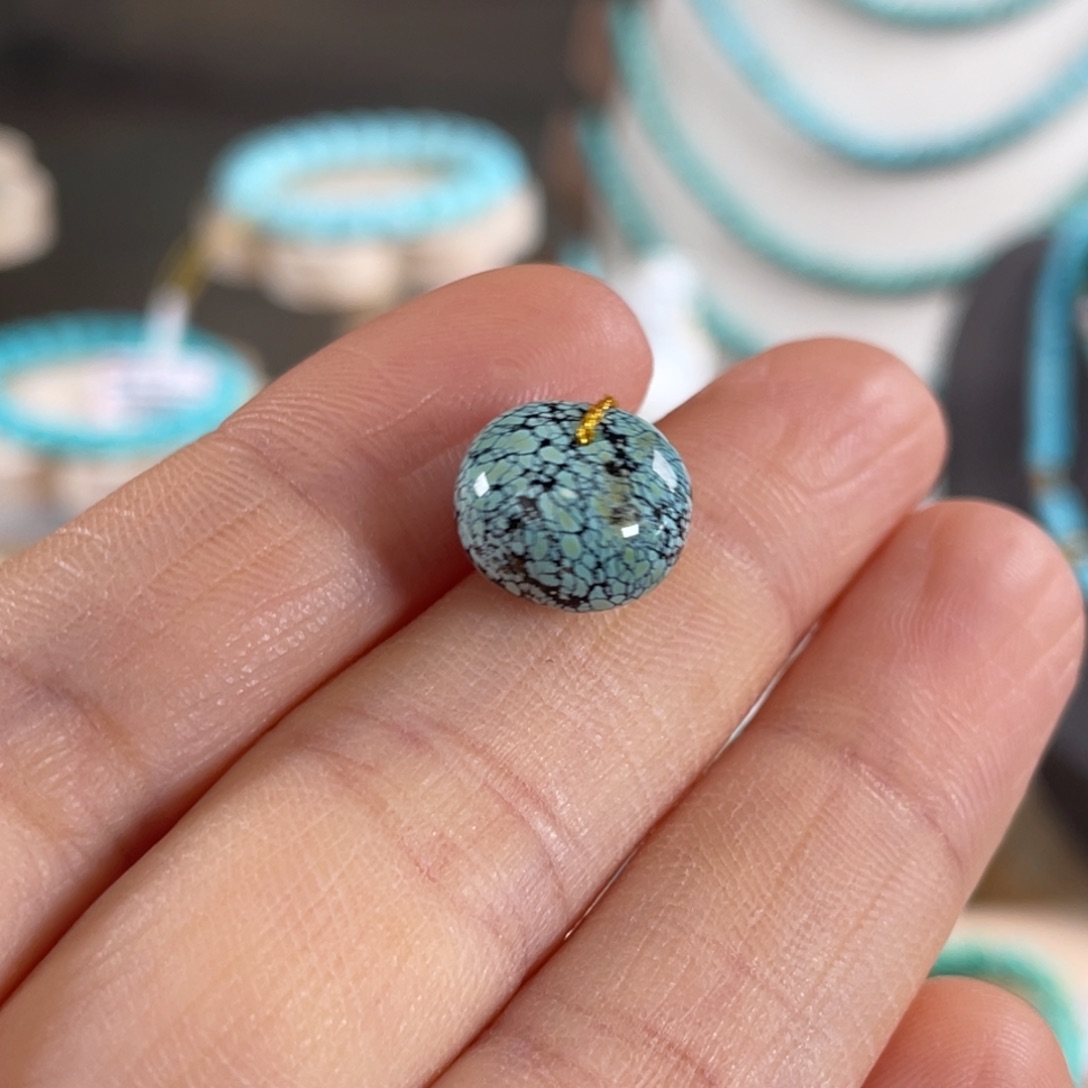 未镶嵌绿松石套链特色花纹珠12mm