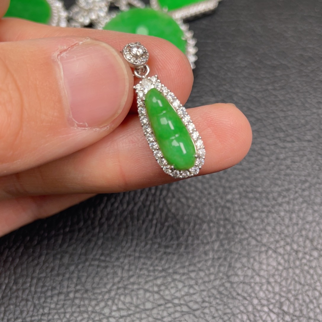 翡翠吊坠(不含链)银S925镶嵌