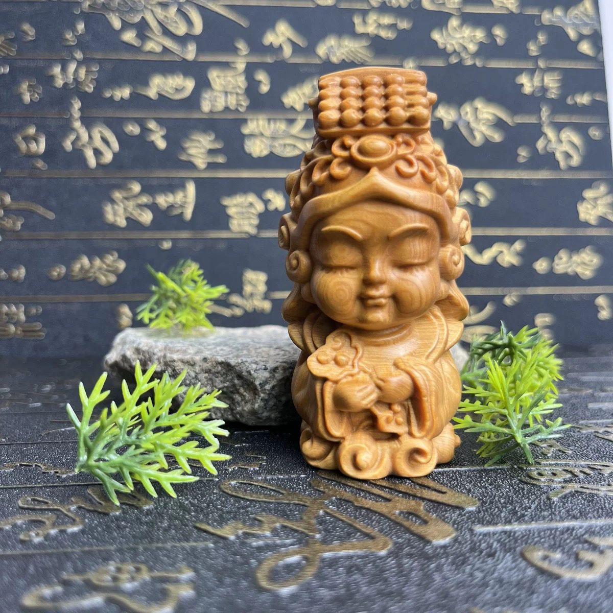 太行陈华崖柏木雕妈祖手把件摆件