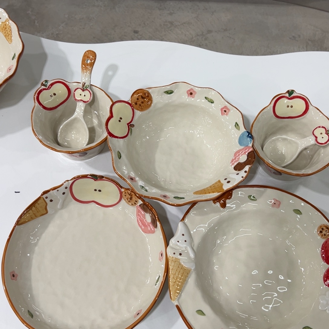 陶摆件高温陶瓷釉下彩微瑕！