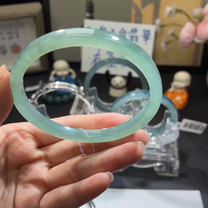 翡翠未镶嵌手镯冰晴方条