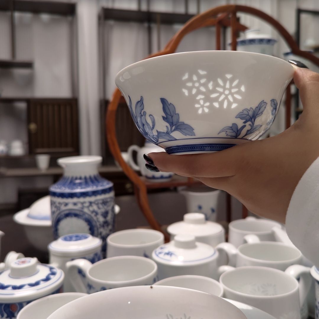 陶瓷清水出芙蓉5寸饭碗一个