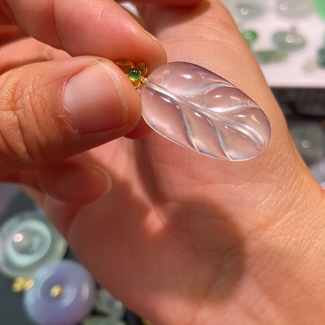 定制翡翠未镶嵌叶子