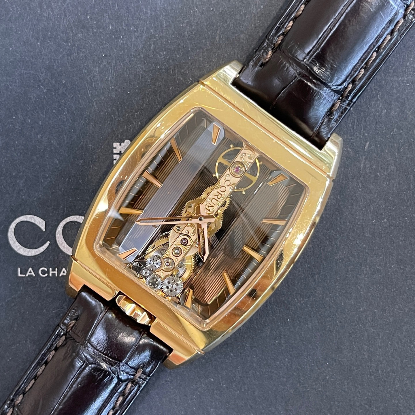 99新 CORUM/昆仑表 深圳名典/昆仑金桥113.165.55-0002/16卡带票 
