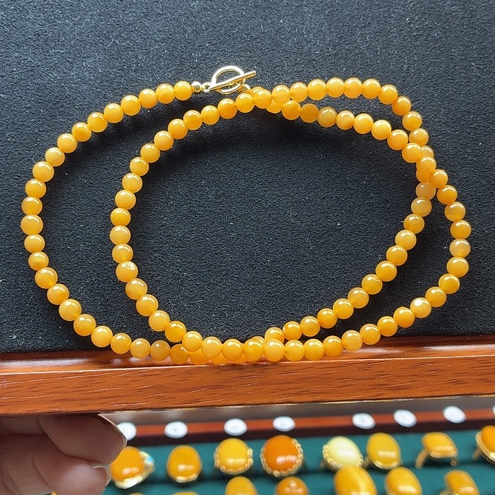 琥珀银S925镶嵌颈饰