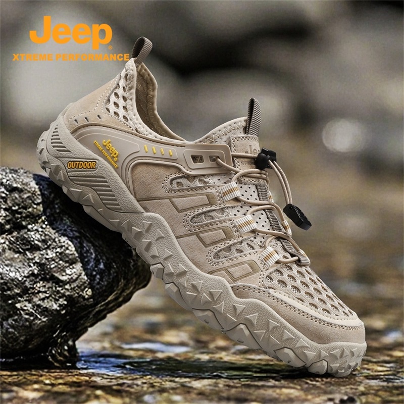 JEEP/吉普男士秋季运动男鞋轻便透气户外舒适网面溯溪鞋速干鞋
