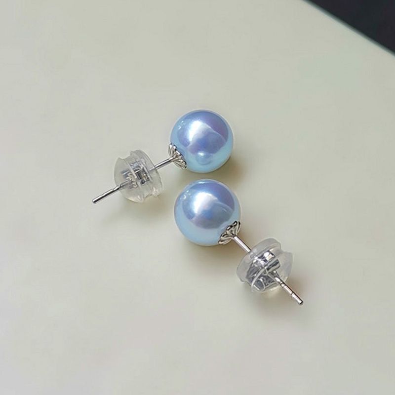 蓝玫瑰8mm高级感简约小众耳钉