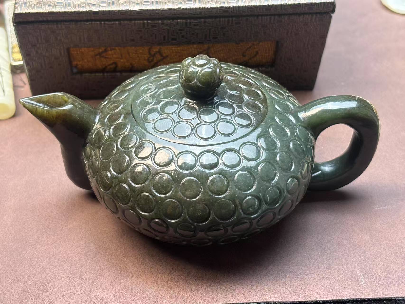 藏品和田玉青水壶